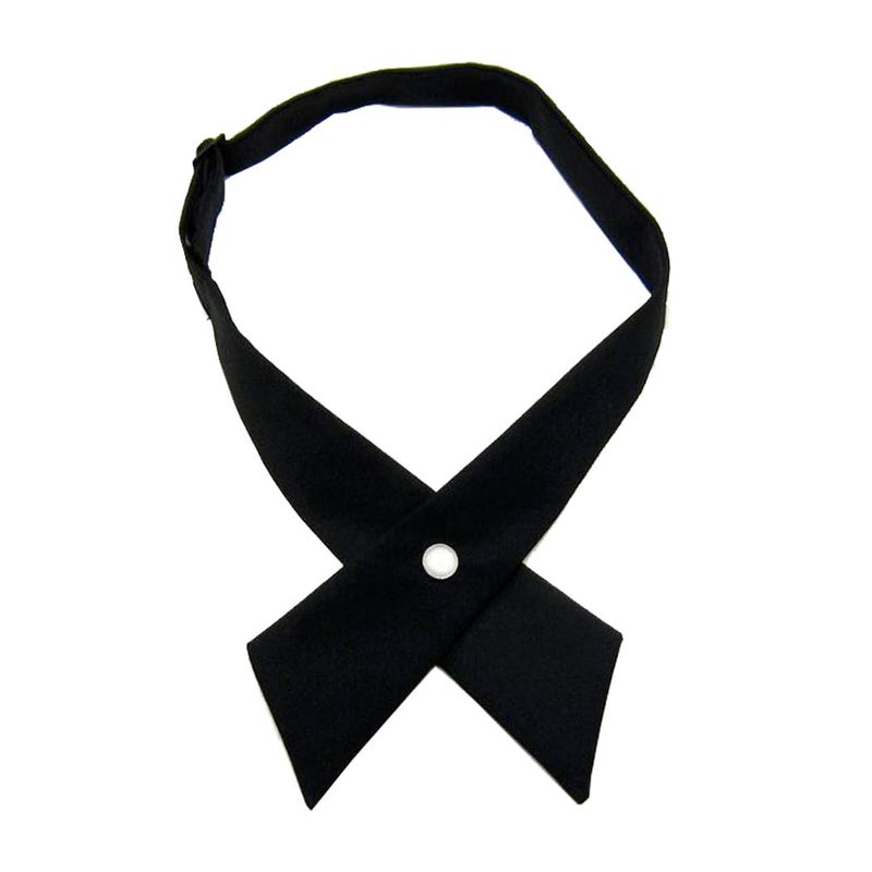 BOGZON Tie for Men Women Adjustable Criss-Cross Bowtie School Uniform Pre Tied Bows for Girls Neck Tie Accessories PTK03 (Black New) - Image 1
